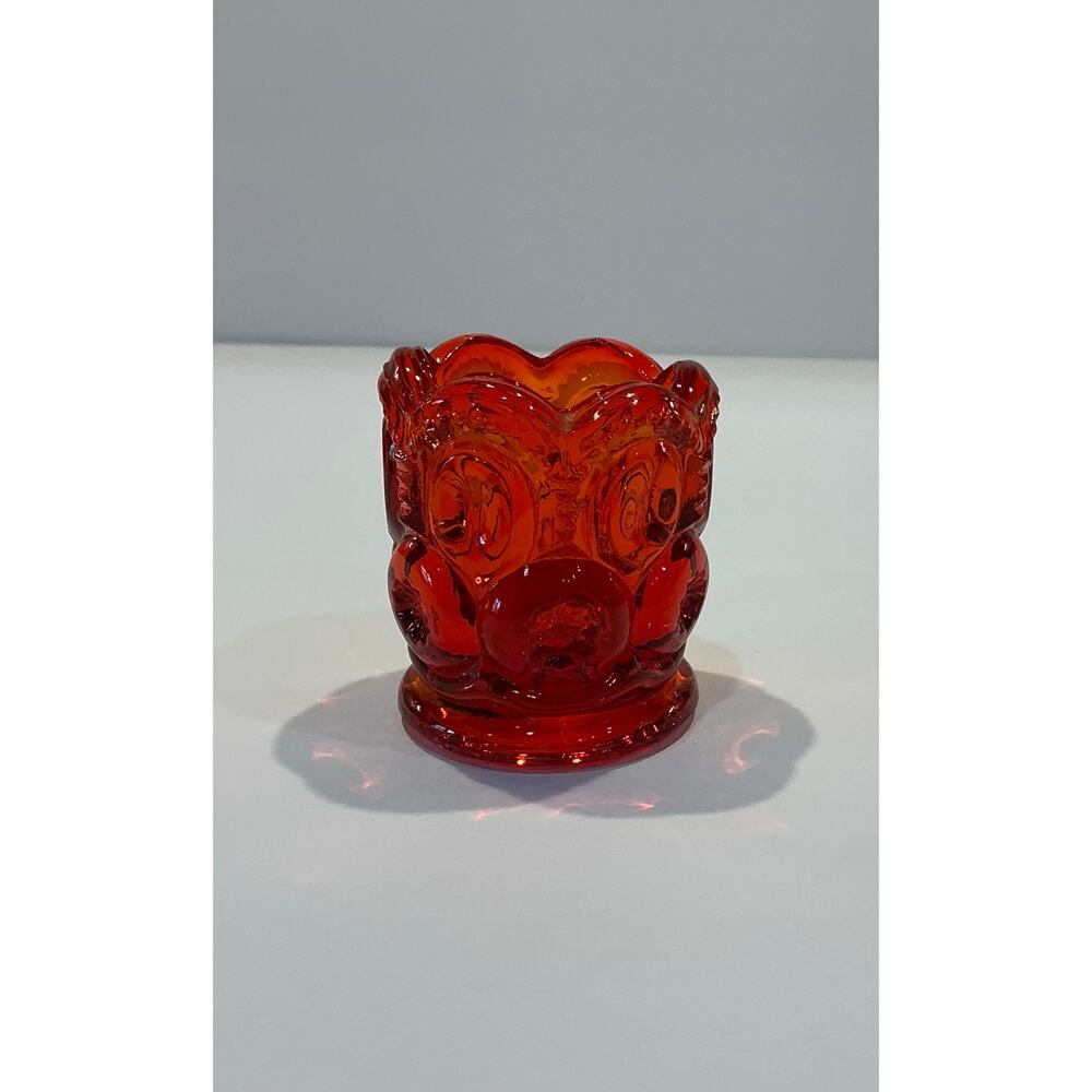 L.E. Smith Moon & Stars Amberina Toothpick Holder